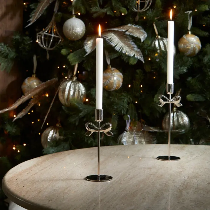 Riviera Maison Kandelaar Classic Bow S Zilver