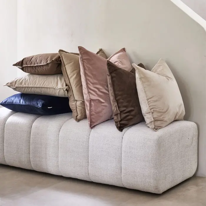 Riviera Maison Kussenhoes RM Velvet Blauw 60x60 Cm