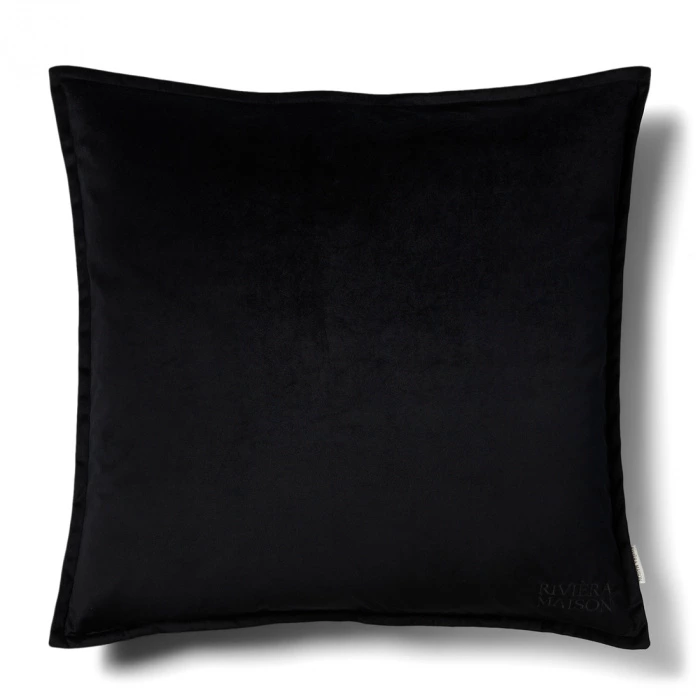 riviera maison Kussenhoes RM Velvet Zwart 60x60 cm