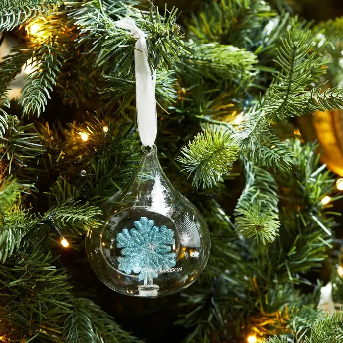 Riviera Maison Ornament Snowflake Wishes Blauw