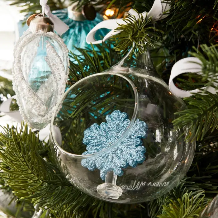 Riviera Maison Ornament Snowflake Wishes Blauw