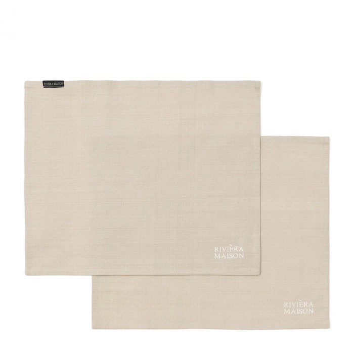 riviera maison Placemat RM Classic Naturel 2 Stuks