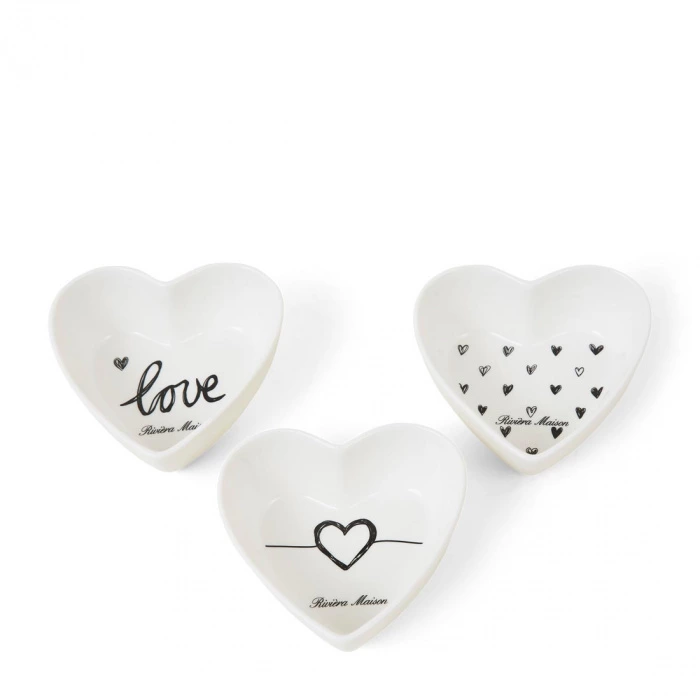 riviera maison Schaaltjes Lovely Heart 3 stuks