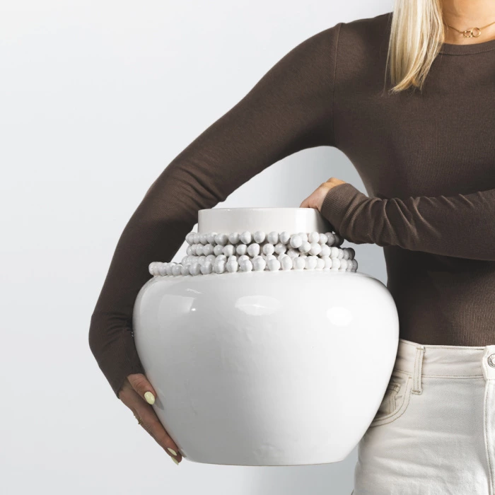 Riviera Maison Vaas Precious Pearl M Wit