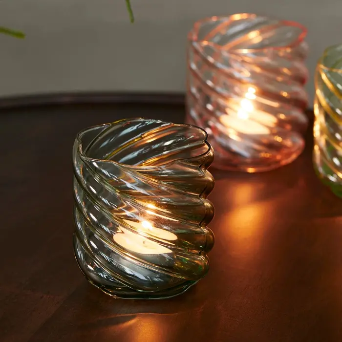 Riviera Maison Waxinelichthouder Swirl Donkergroen