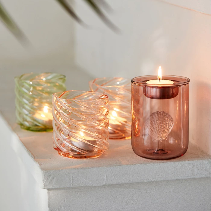 Riviera Maison Waxinelichthouder Swirl Lichtgroen