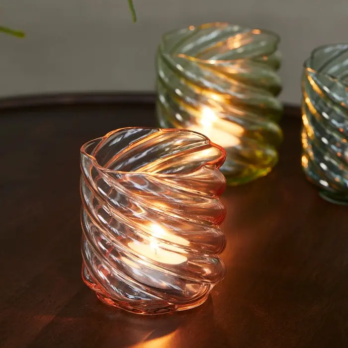 Riviera Maison Waxinelichthouder Swirl Oranje