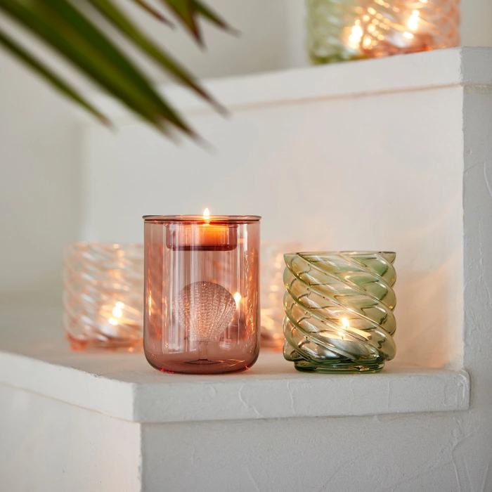 Riviera Maison Waxinelichthouder Swirl Oranje