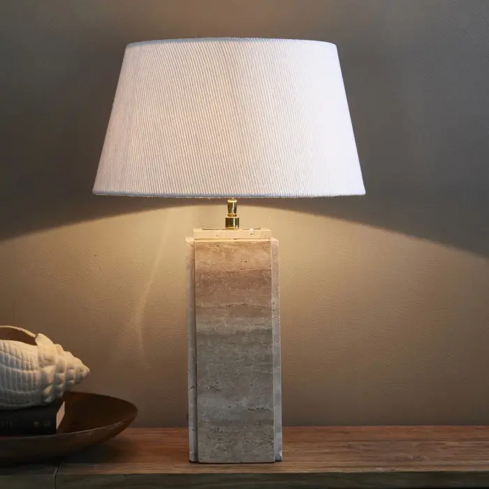 Riviera Maison Toelopende Lampenkap Linnen Wit 45x25