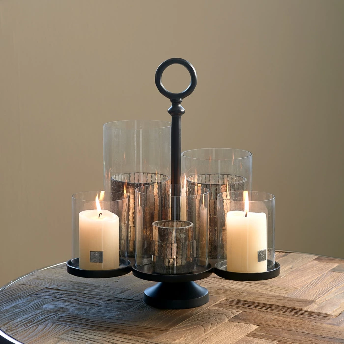 Riviera Maison Windlicht Lisbon Multiple Hurricane Zwart