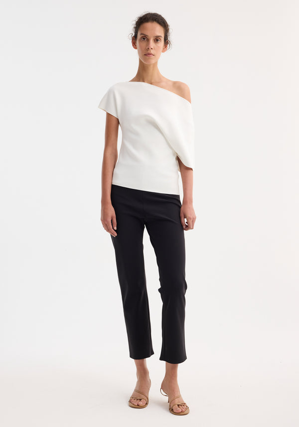 Róhe Asymmetrical Punto Milano Knitted Top | Off White