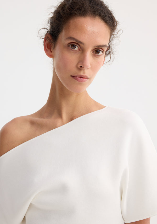 Róhe Asymmetrical Punto Milano Knitted Top | Off White