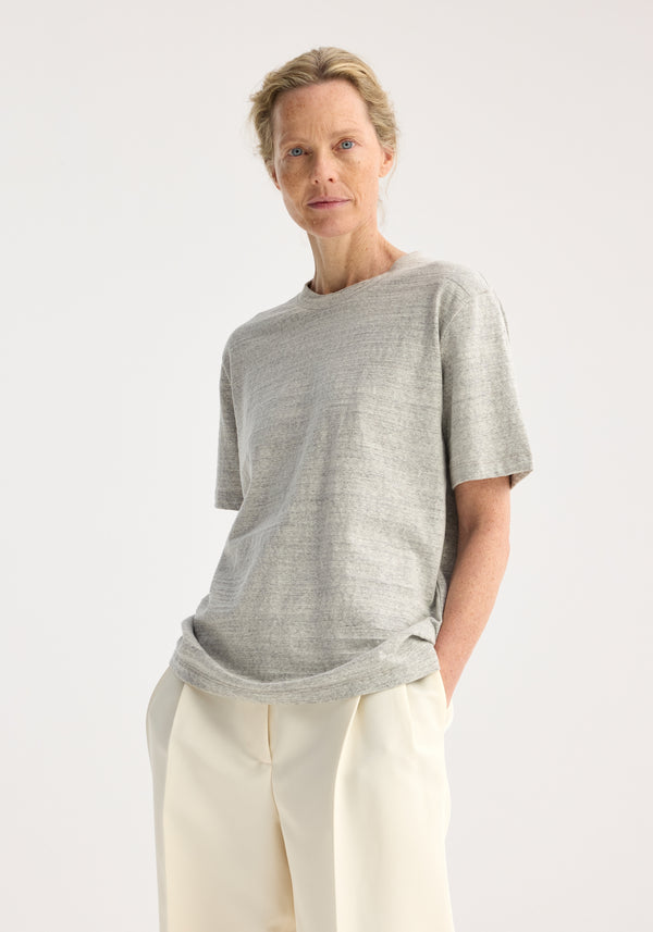 Róhe Japanese Mouliné Jersey T-shirt | Light Grey Melange