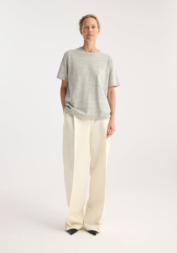 Róhe Japanese Mouliné Jersey T-shirt | Light Grey Melange