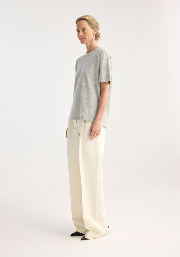 Róhe Japanese Mouliné Jersey T-shirt | Light Grey Melange
