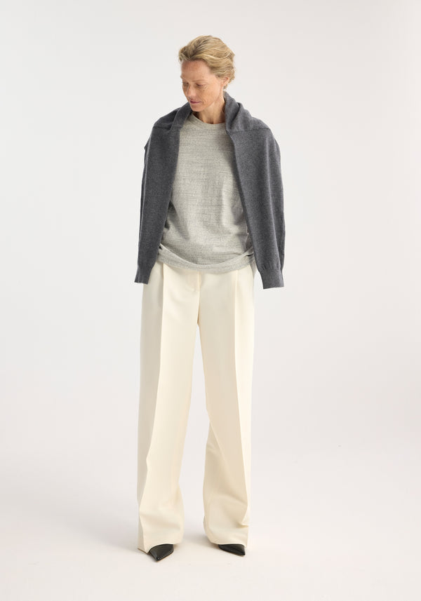 róhe japanese mouliné jersey t-shirt | light grey melange