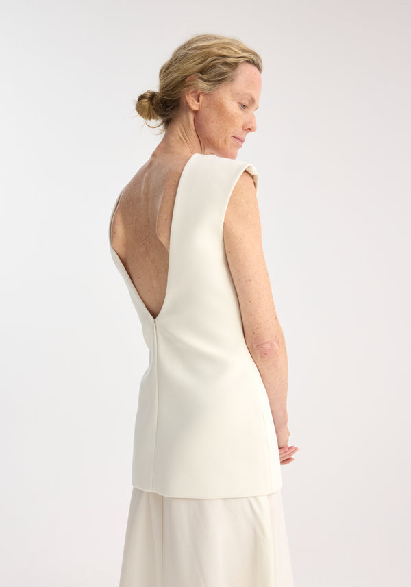 Róhe Open Back Dress With Integrated Silk Skirt | Cream