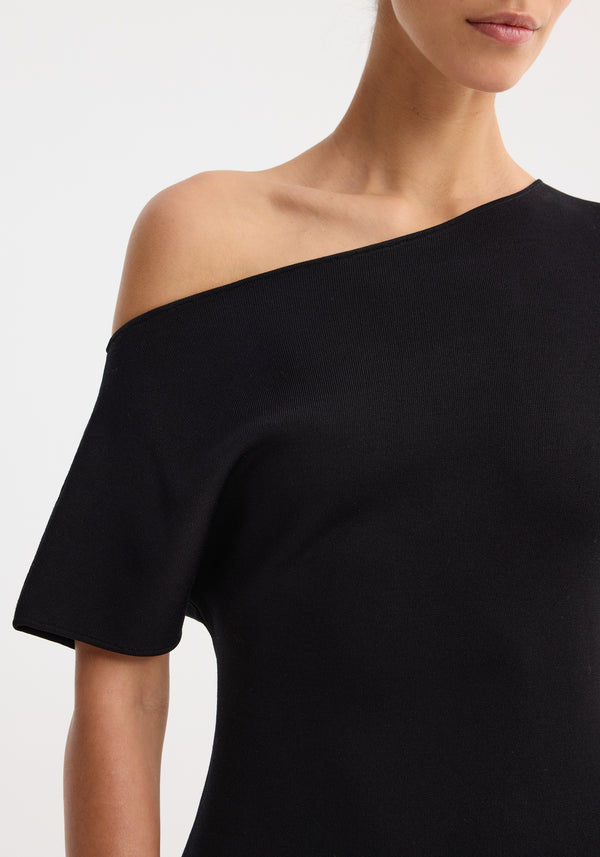 Róhe Asymmetrical Knitted Dress | Black