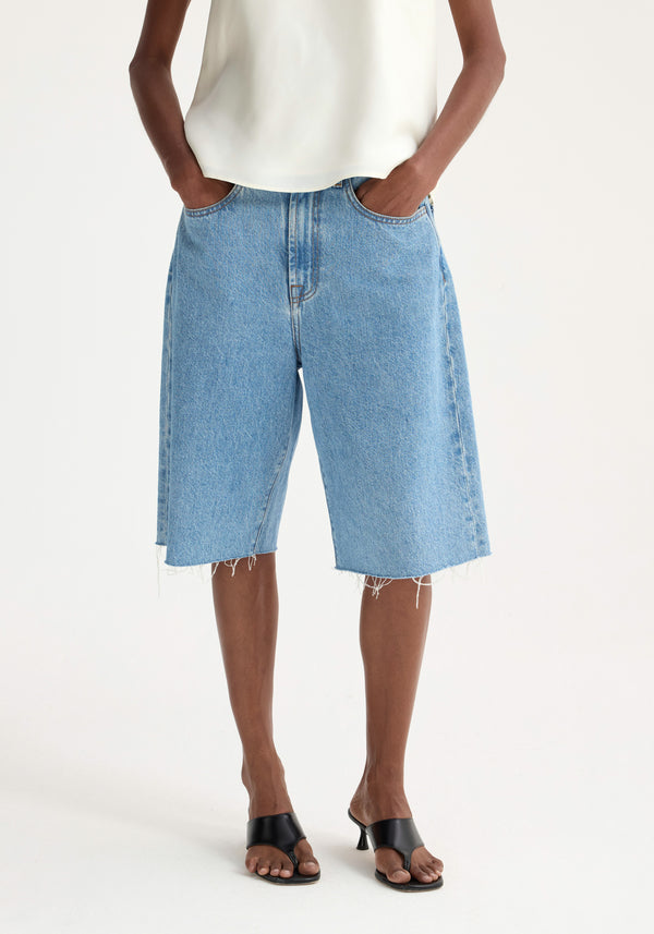 Róhe Baggy Fit Denim Shorts | Denim Blue
