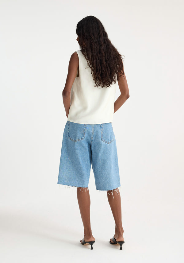 Róhe Baggy Fit Denim Shorts | Denim Blue