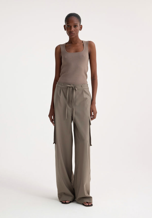 róhe bustier shaped knitted top | taupe