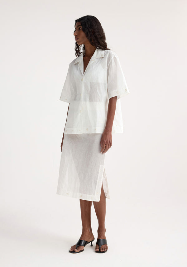 Róhe Camp Collar Organza Shirt | Off White