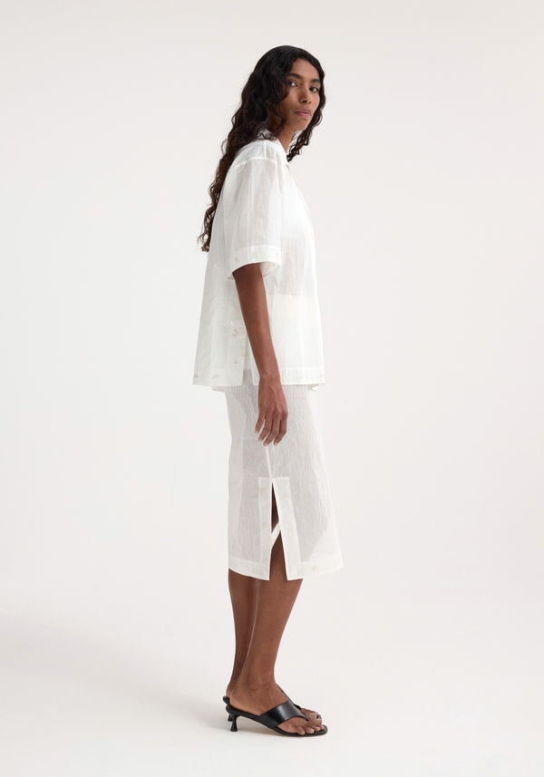Róhe Camp Collar Organza Shirt | Off White