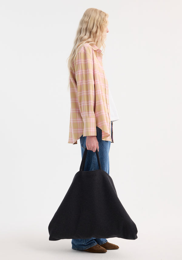 Róhe Check Flannel Overshirt | Pink Beige Check