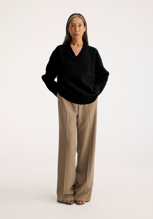 róhe classic v-neck jumper | black