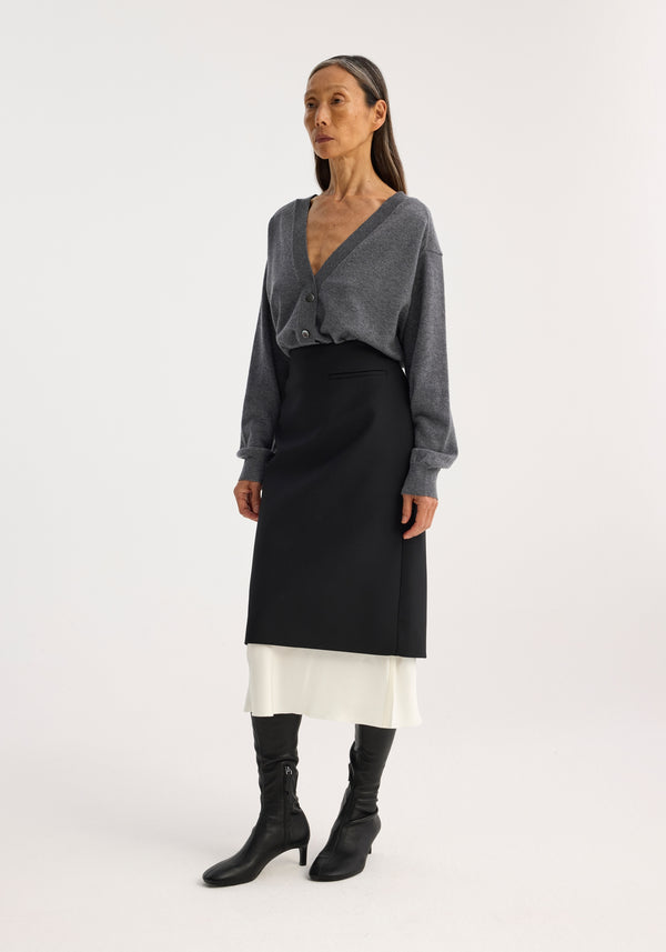 Róhe Contrast Pencil Skirt | Black