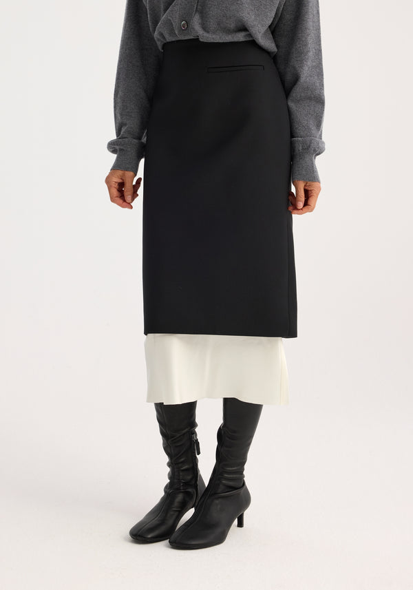 Róhe Contrast Pencil Skirt | Black