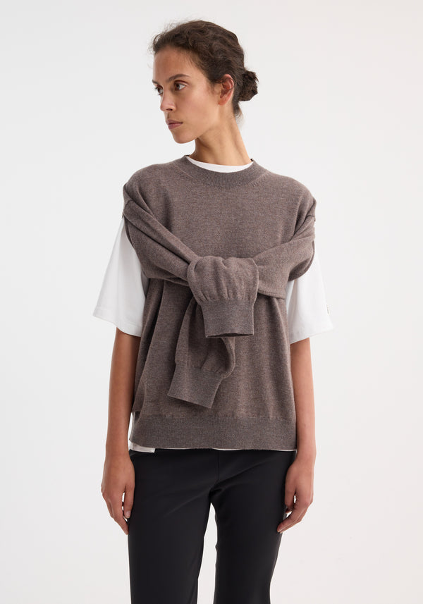 Róhe Crew-neck With Open Armhole | Mud Melange