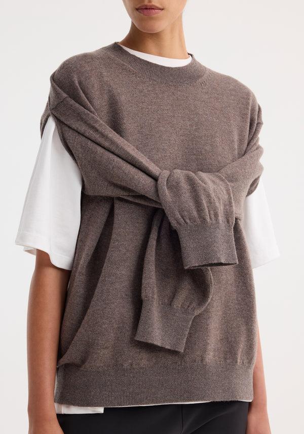 Róhe Crew-neck With Open Armhole | Mud Melange