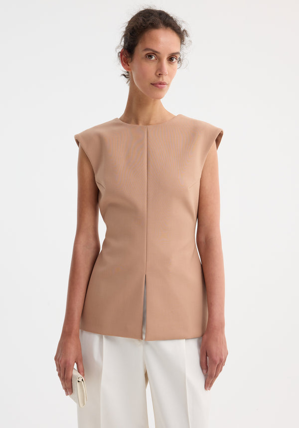 Róhe Curved Open Back Top | Powder