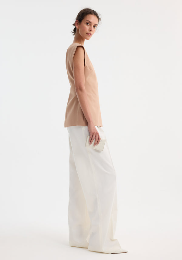 Róhe Curved Open Back Top | Powder