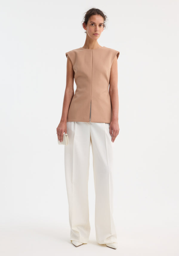 róhe curved open back top | powder