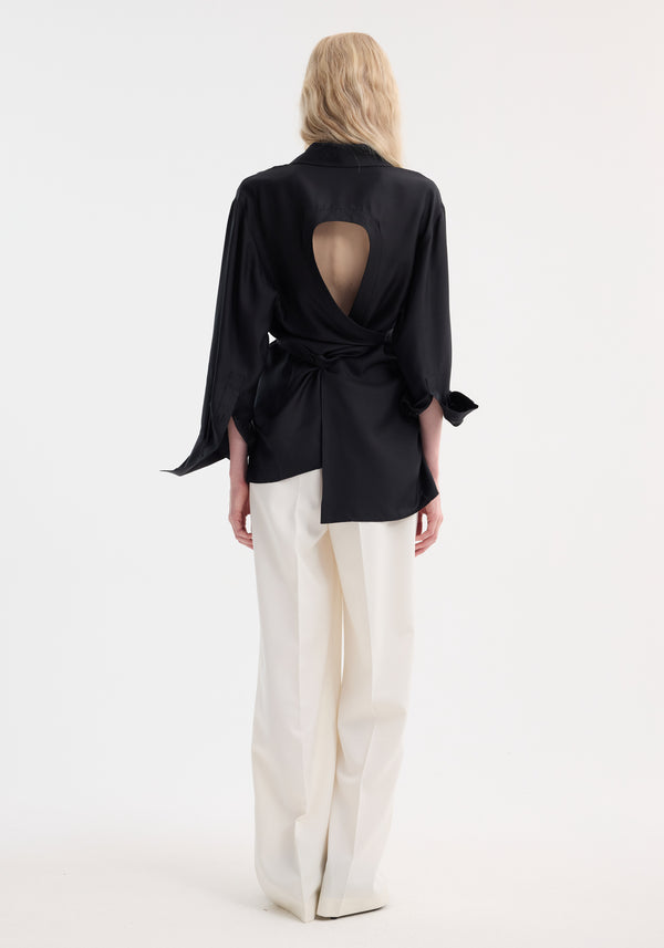 Róhe Deconstructed Silk Shirt | Black