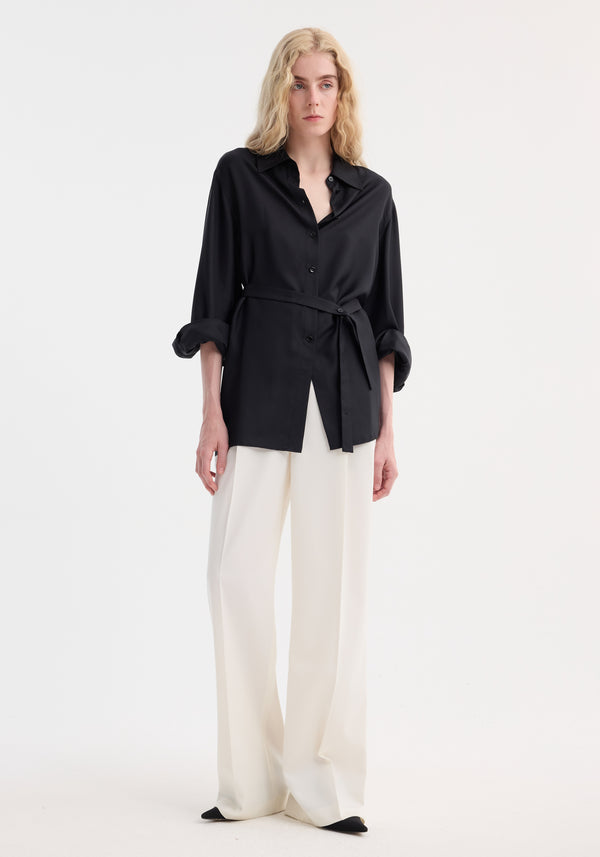 Róhe Deconstructed Silk Shirt | Black