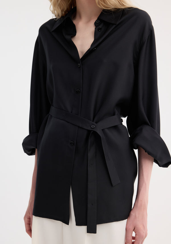 Róhe Deconstructed Silk Shirt | Black