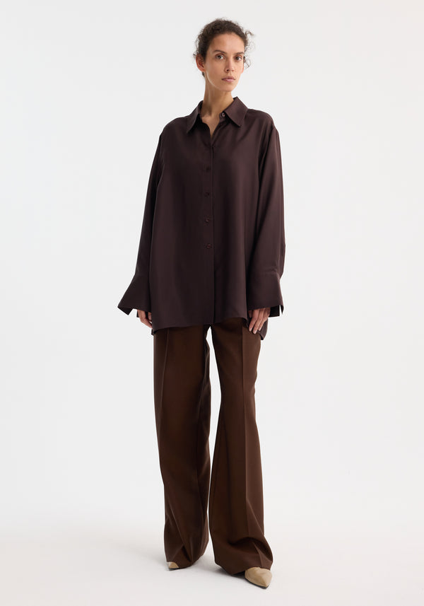 Róhe Deconstructed Silk Shirt | Mahogany