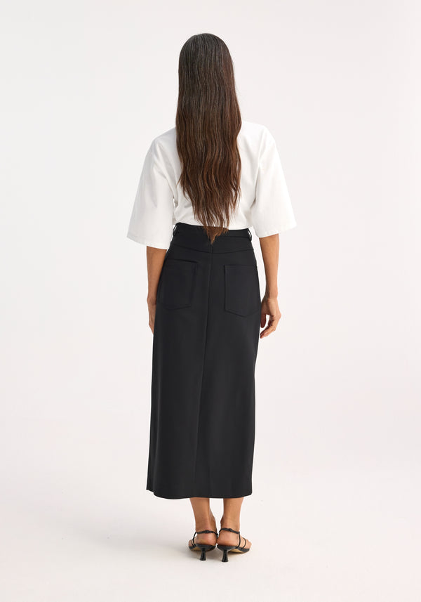 Róhe Denim Detail Skirt | Black