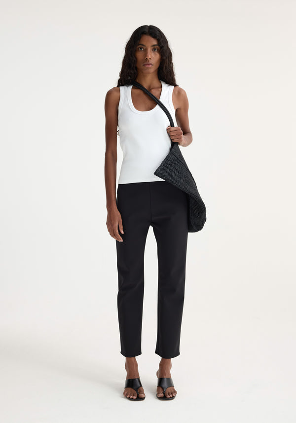 róhe dense rib scoop neck top | optic white