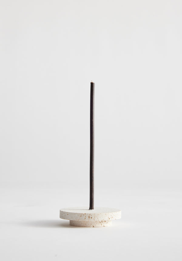 róhe dish candleholder small | travertine