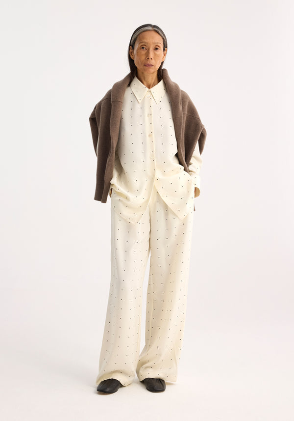 róhe dotted silk shirt | cream / black dot