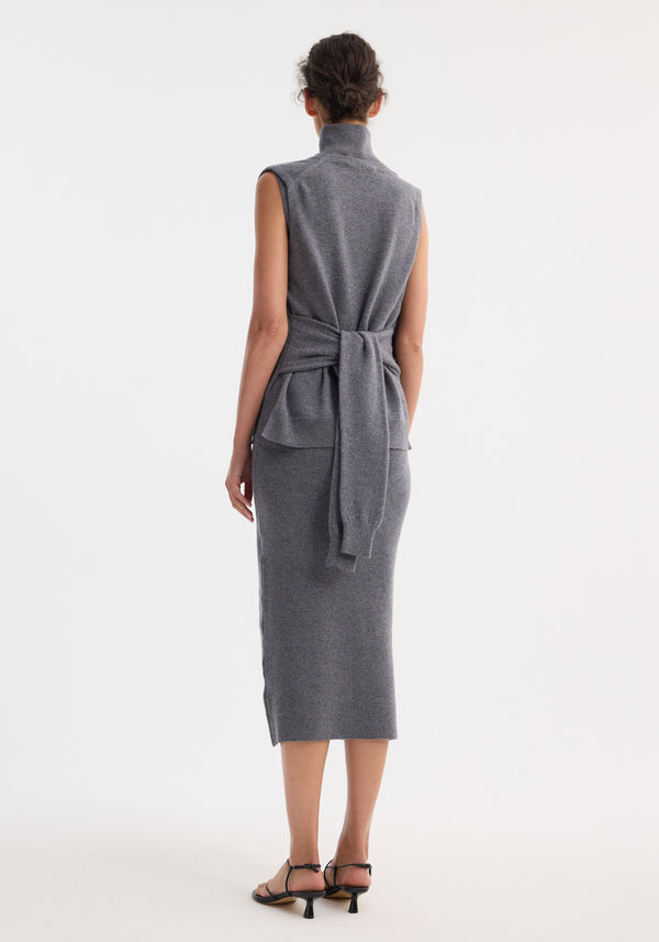 Róhe Double-layered Knit Dress | Mid Grey Melange