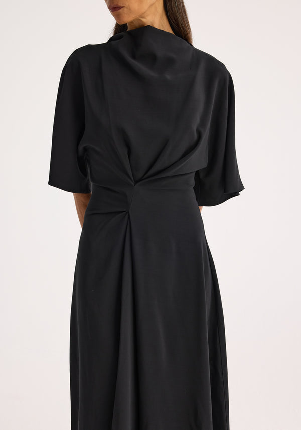 Róhe Draped Twisted Dress | Black