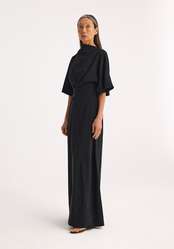 Róhe Draped Twisted Dress | Black