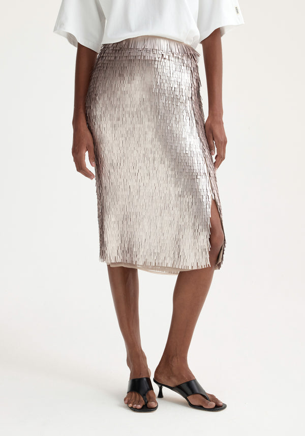 Róhe Embellished Sequin Skirt | Silver