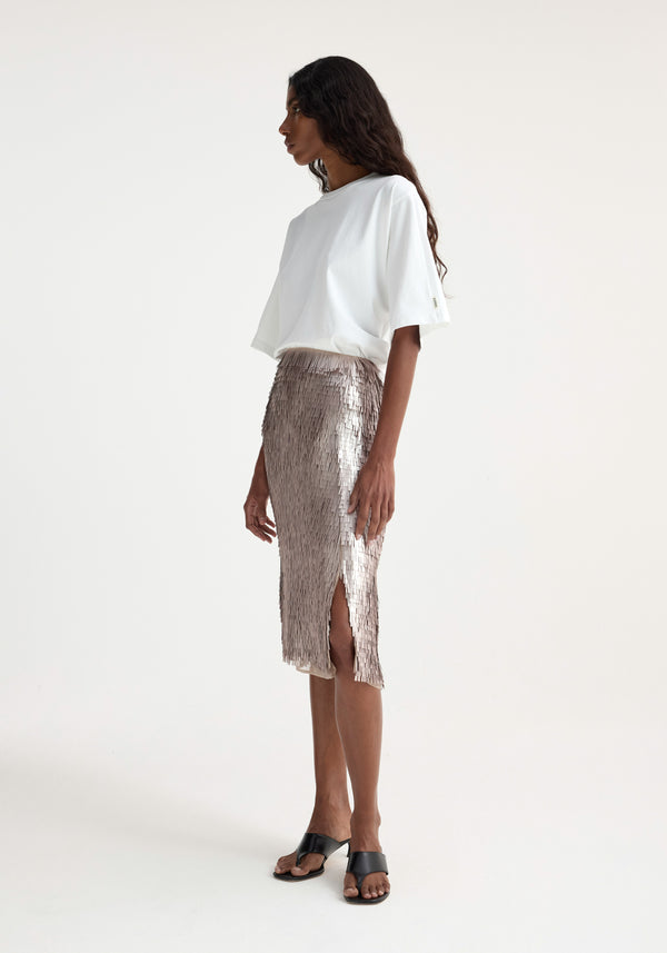 Róhe Embellished Sequin Skirt | Silver