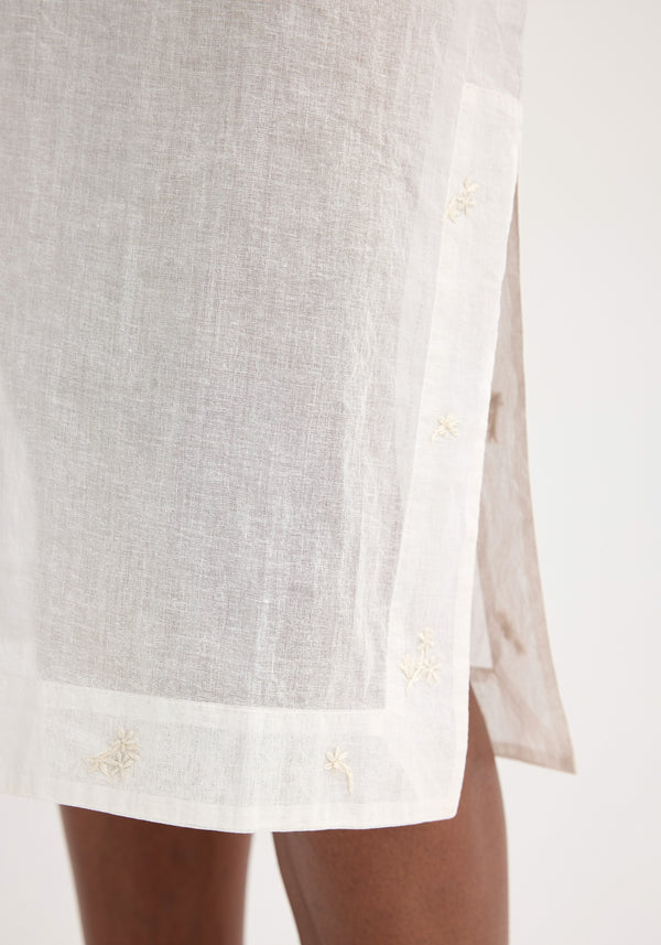 Róhe Embroidered Organza Skirt | Off White